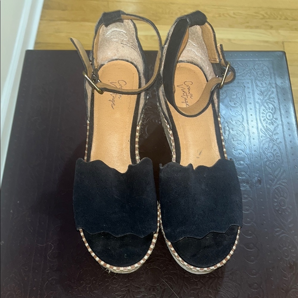 Crown Vintage Black Espadrille Shoes